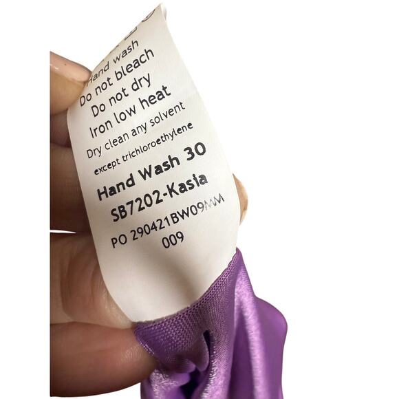 House of CB Kasia Purple Swirl Cutout Midi Dress Sz. L - Picture 9 of 9